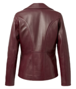 Men's Biker Maroon Leather Jacket