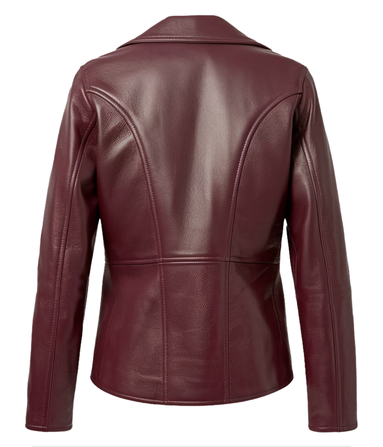 Men's Biker Maroon Leather Jacket