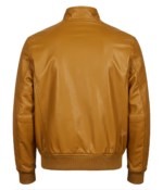 Men's Bomber Yellow Leather Jacket