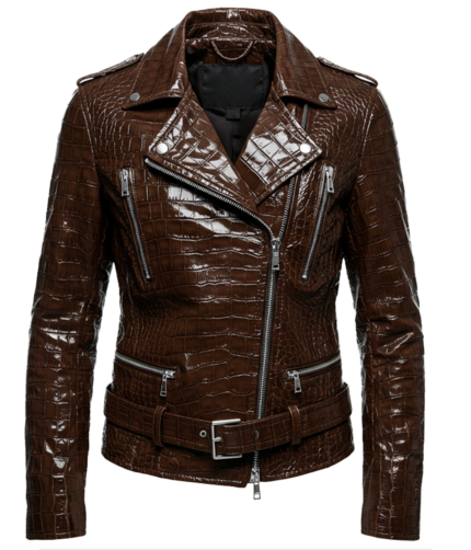 Women's Biker Dark Brown Leather Jacket