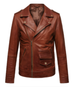 Men's Brown Biker Leather Jacket