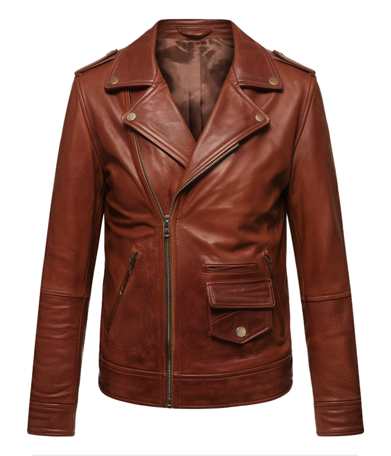 Men's Brown Biker Leather Jacket