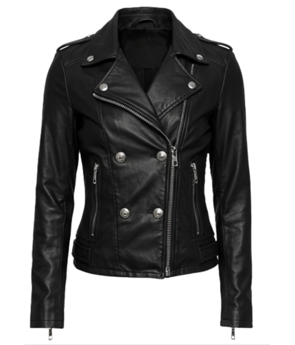 Women's Biker Leather Black Jacket