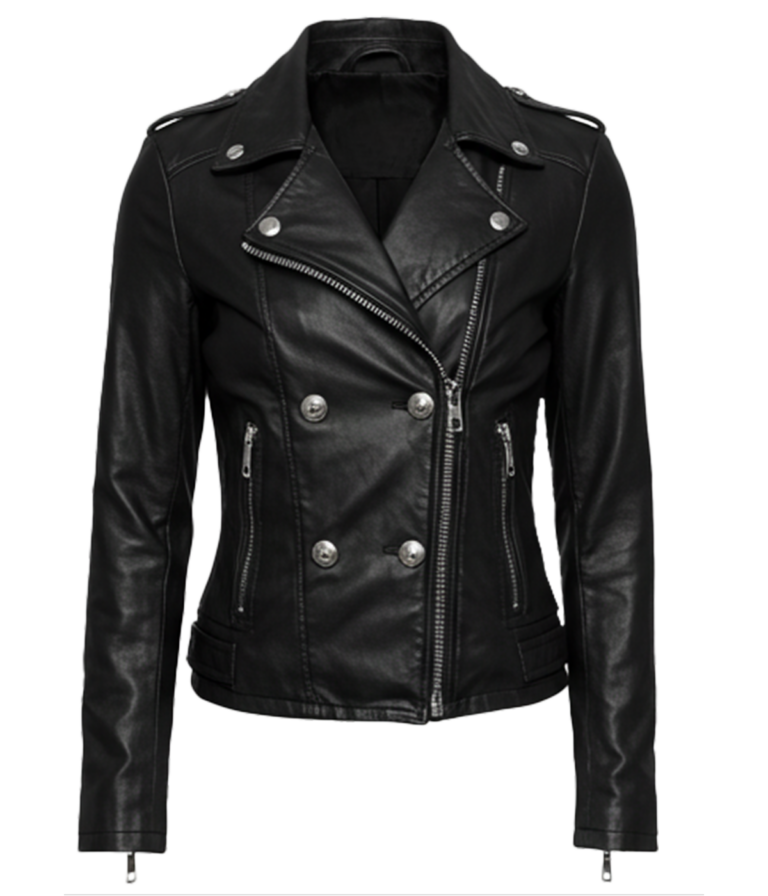 Women's Biker Leather Black Jacket