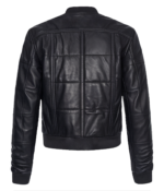 Men's Black Leather Bomber Jacket