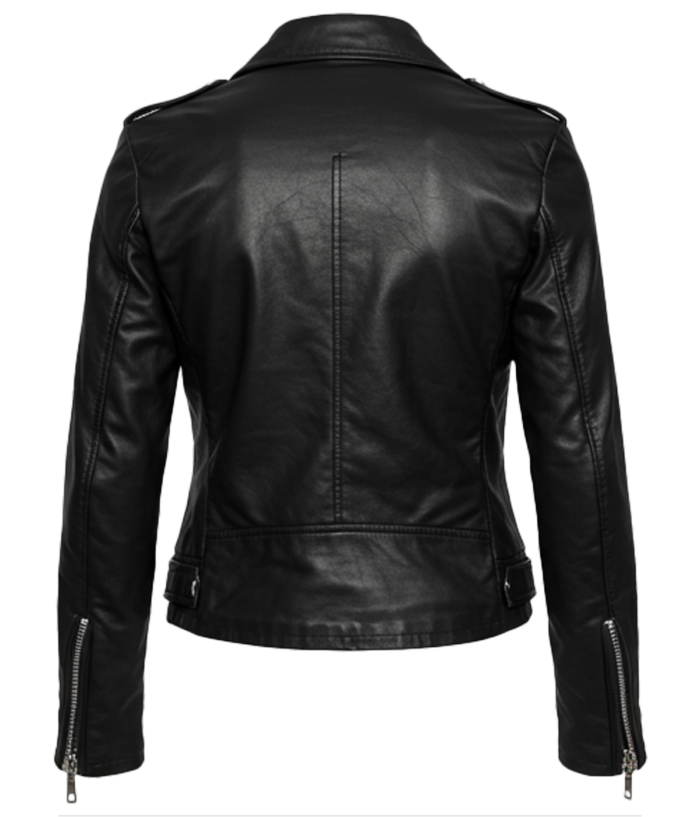 Women's Biker Leather Black Jacket