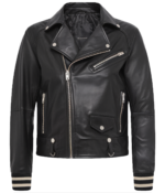 Men's Black Leather Biker Jacket
