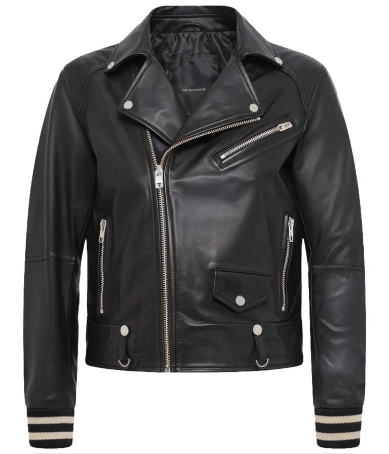 Men's Black Leather Biker Jacket