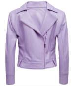 Women's Biker Light Purple Leather Jacket