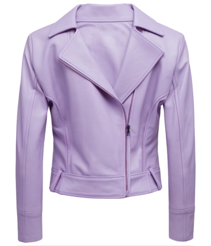 Women's Biker Light Purple Leather Jacket