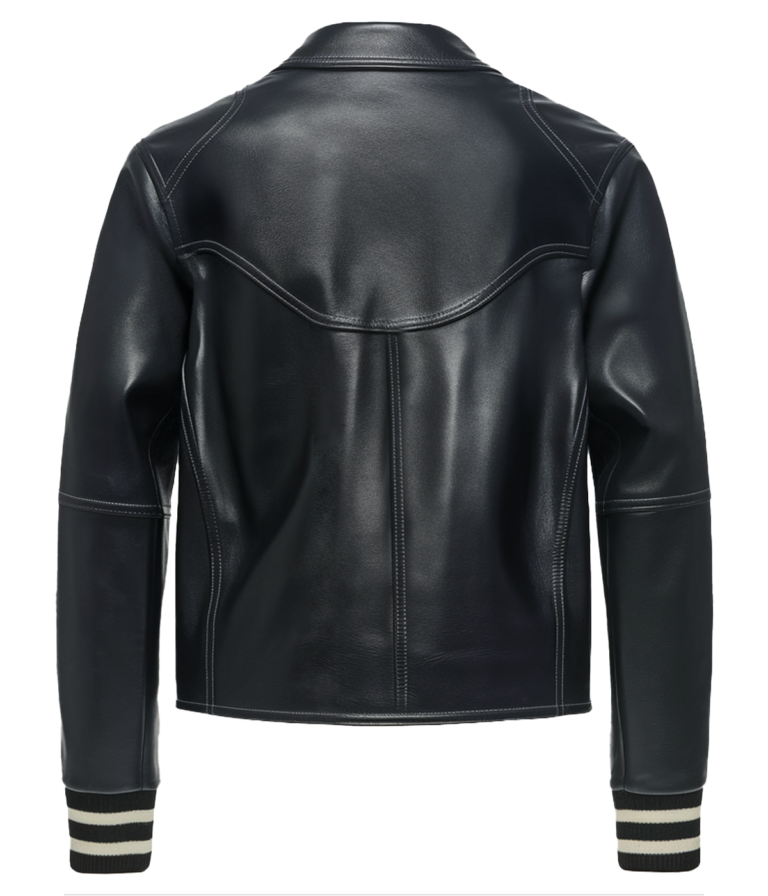 Men's Black Leather Biker Jacket
