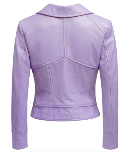 Women's Biker Light Purple Leather Jacket