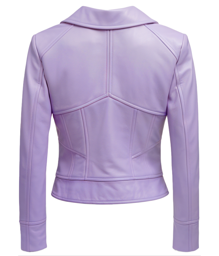 Women's Biker Light Purple Leather Jacket