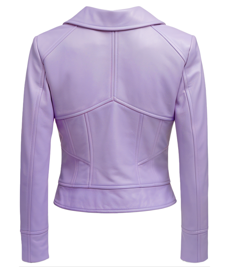 Women's Biker Light Purple Leather Jacket