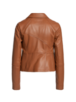 Women's Brown Leather Biker Jacket