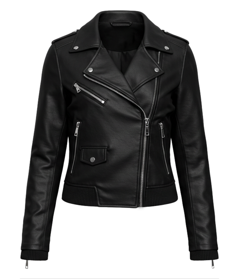 Women's Classic Black Bomber Leather Jacket