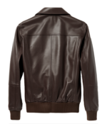 Women's Brown Leather Bomber Jacket