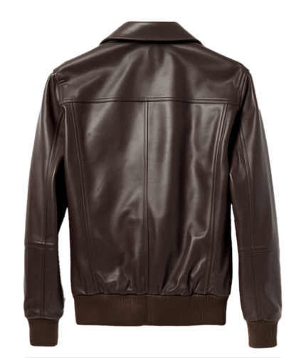 Women's Brown Leather Bomber Jacket