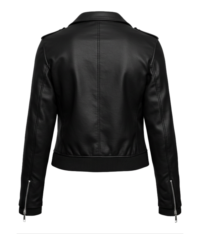 Women's Classic Black Bomber Leather Jacket