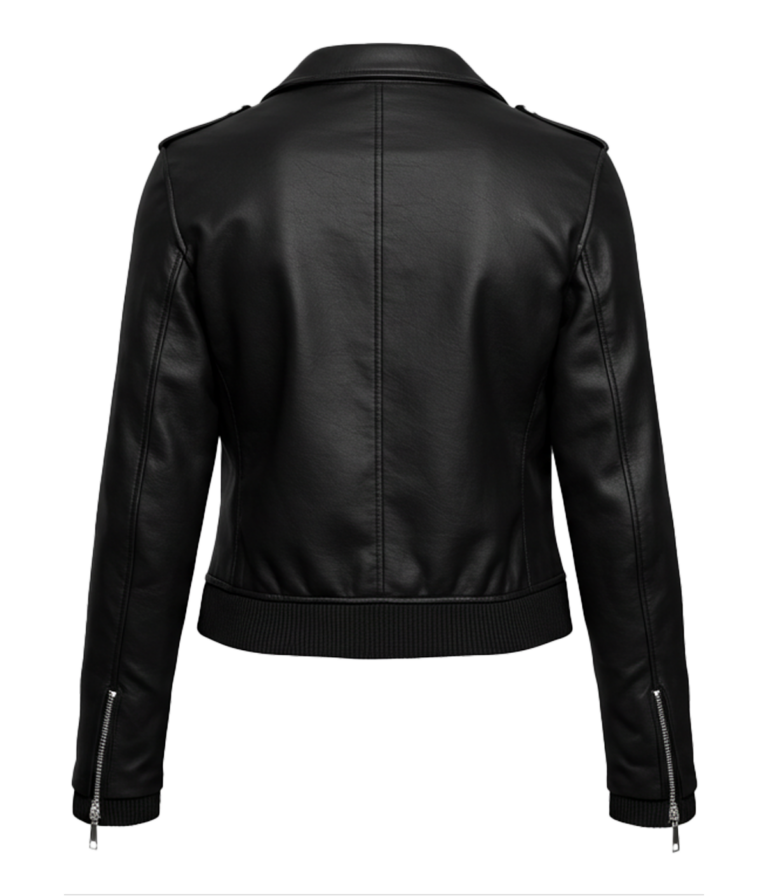 Women's Classic Black Bomber Leather Jacket