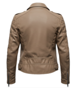 Men's Biker Dark Beige Leather Jacket