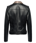 Men's Snakeskin Collar Biker Jacket