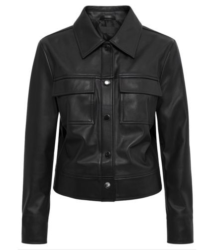 Women's Bomber Black Leather Jacket