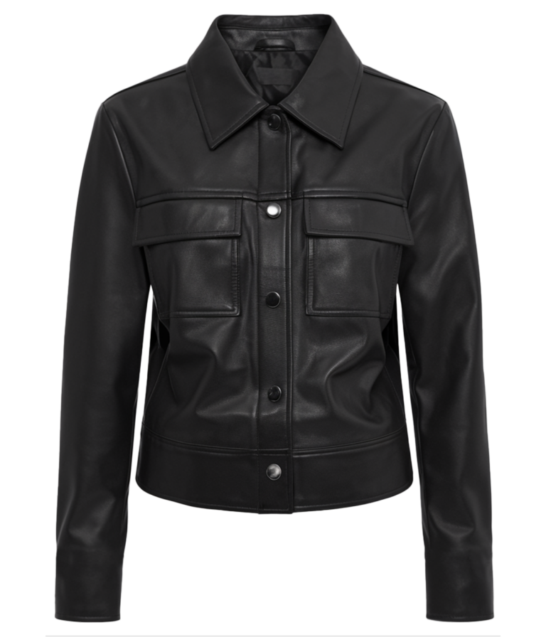 Women's Bomber Black Leather Jacket