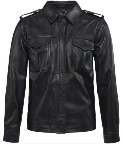 Women's Tactical Black Leather Jacket