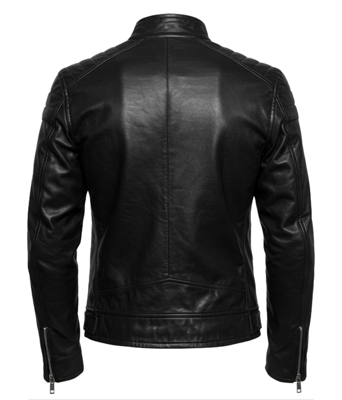 Men's Classic Black Biker Leather Jacket