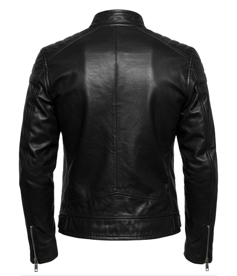Men's Classic Black Biker Leather Jacket