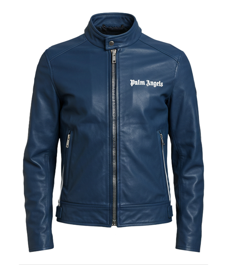 Women's Bomber Blue Leather Jacket
