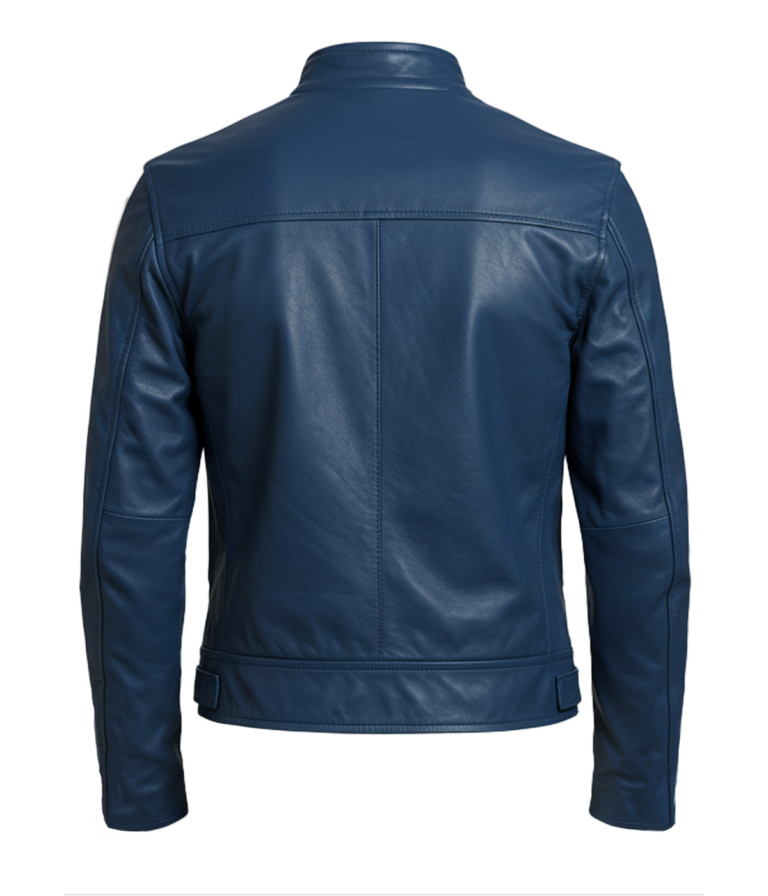 Women's Bomber Blue Leather Jacket