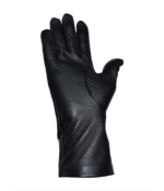 Man Black With White Patch Leather Gloves