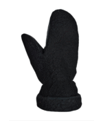 Man Black Leather With Wool Gloves