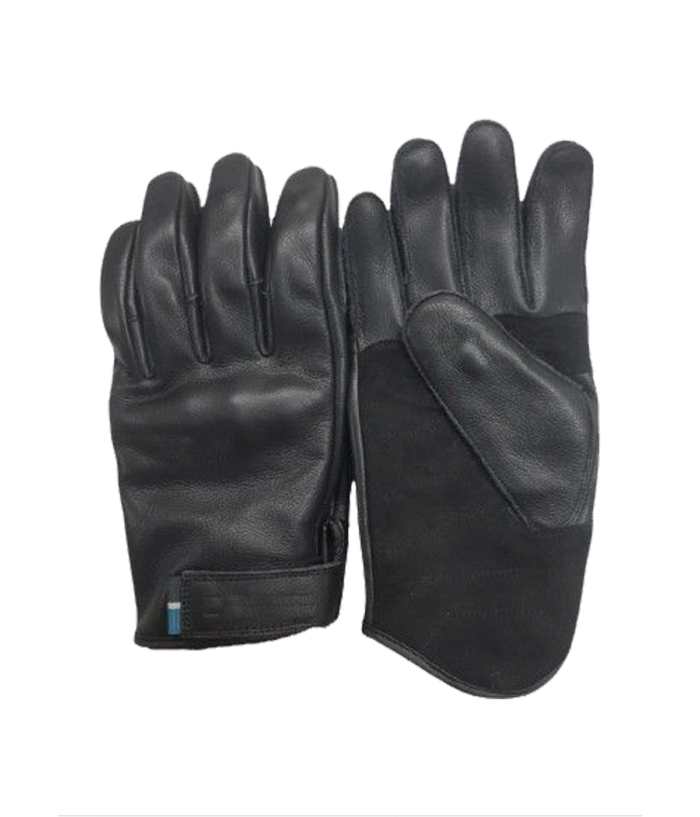 Matt Black Mens Leather Gloves