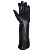 Shinny Black Mans Long Leather Gloves